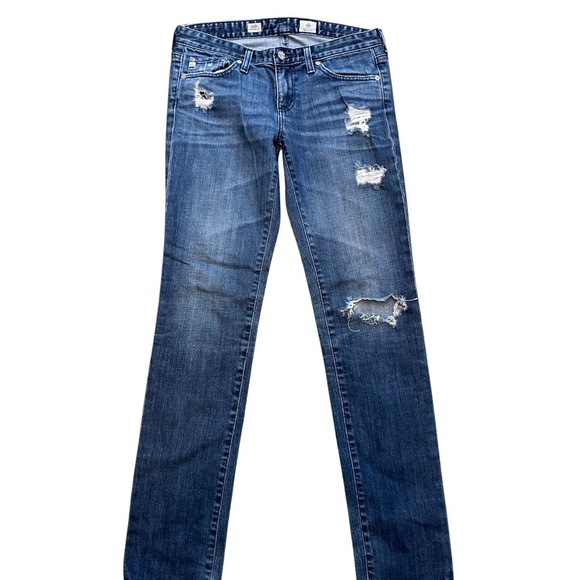 Adriano Goldschmied The Stilt Cigarette Distressed Women denim Jeans Size 27 R - Picture 1 of 12